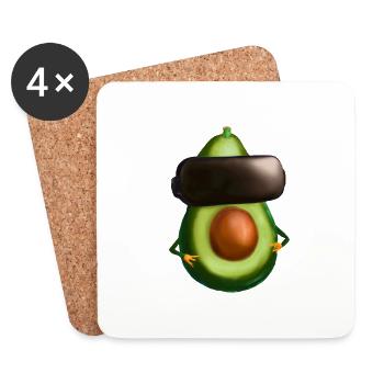 Avocat _ 01 - Dessous de verre (lot de 4) - blanc - Devant