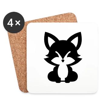 Renard - Dessous de verre (lot de 4) - blanc - Devant
