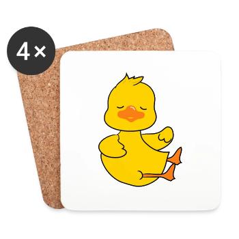 Niedliche Baby-Ente Figur 4 - Untersetzer (4er-Set) - Weiß - Vorne