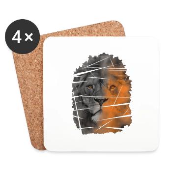 lion face - Untersetzer (4er-Set) - Weiß - Vorne