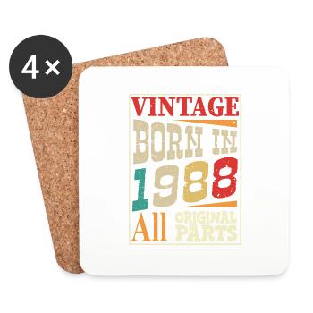 Vintage born in 1988 - Original parts - Dessous de verre (lot de 4) - blanc - Devant