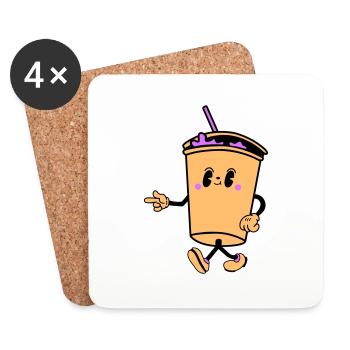 drink cartoon - Untersetzer (4er-Set) - Weiß - Vorne