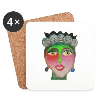 Frau Elisabeth - Untersetzer (4er-Set) - Weiß - Vorne