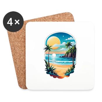Beach Holidays Sun Sea - Coasters (set of 4) - white - Front