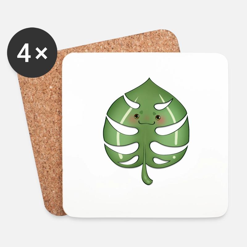 monstera deliciosa - Untersetzer (4er-Set) - Weiß