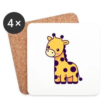 Giraffe - Coasters (set of 4) - white - Front