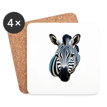Zebra Head - Coasters (set of 4) - white - Front