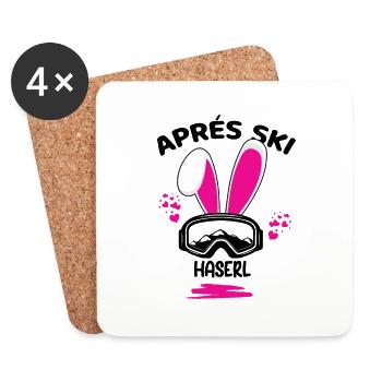 Skiing Ski motif for skiers Skiers - Coasters (set of 4) - white - Front