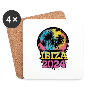 Ibiza 2024 Reise Urlaub - Untersetzer (4er-Set) - Weiß - Vorne