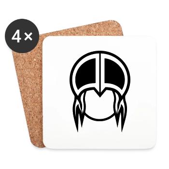 Viking Helmet Warrior - Coasters (set of 4) - white - Front