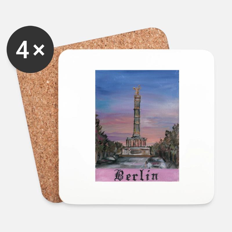 Siegessäule - Untersetzer (4er-Set) - Weiß