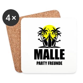 Malle Party Freunde Urlaub Mallorca - Untersetzer (4er-Set) - Weiß - Vorne