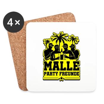 Malle Party Freunde Urlaub Mallorca - Untersetzer (4er-Set) - Weiß - Vorne