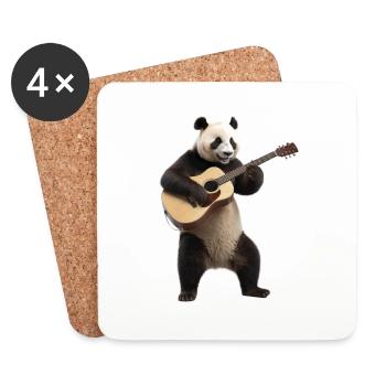 Panda Gitarre - Untersetzer (4er-Set) - Weiß - Vorne