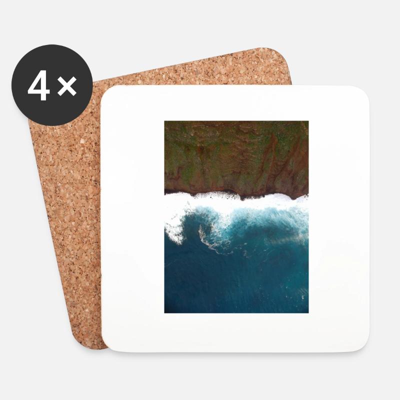 Steilküste am Meer - Untersetzer (4er-Set) - Weiß