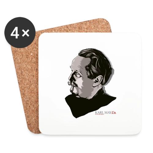 Karl May Kopf mit Logo - Untersetzer (4er-Set)