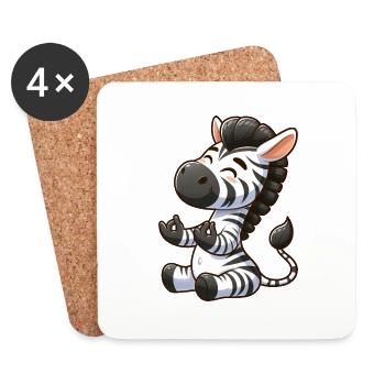 Zen Zebra: Meditation and Yoga in the Spirit of Buddh - Coasters (set of 4) - white - Front