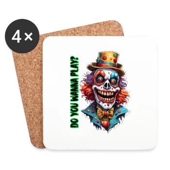 Clown / Zirkus / Fasching / Karneval / verspielt - Untersetzer (4er-Set) - Weiß - Vorne