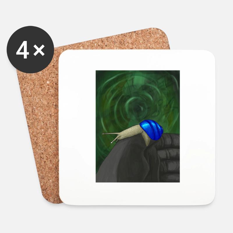 Snail #01 - Coasters (set of 4) - white