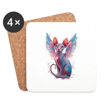 Sphynx Cat for Cat Lovers - Coasters (set of 4) - white - Front
