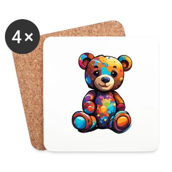 Teddy Bear / Cuddly Toy / Stuffed Animal / Gift Idea - Coasters (set of 4) - white - Front