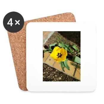 Yellow tulip - Coasters (set of 4) - white - Front