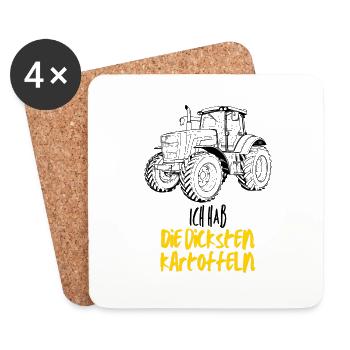 I have the thickest potatoes - Coasters (set of 4) - white - Front