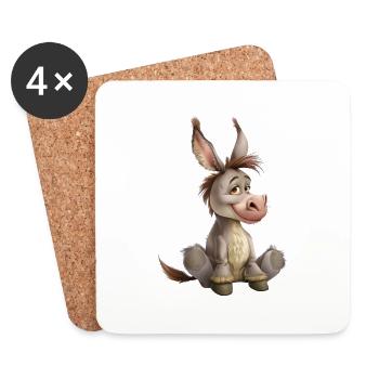 There are different breeds of donkeys - Coasters (set of 4) - white - Front
