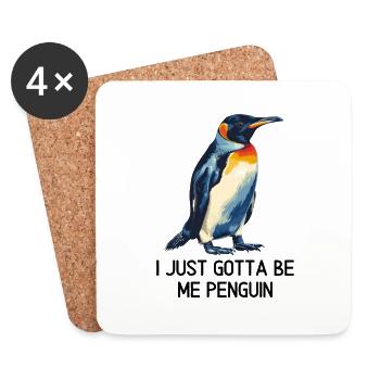 I just gotta be me penguin - Coasters (set of 4) - white - Front