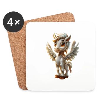 Pegasus #lovely toons - Dessous de verre (lot de 4) - blanc - Devant