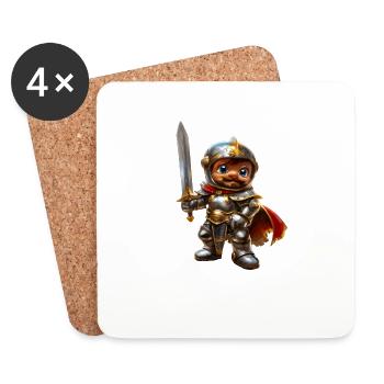 Knight Arthur #lovely toons - Coasters (set of 4) - white - Front