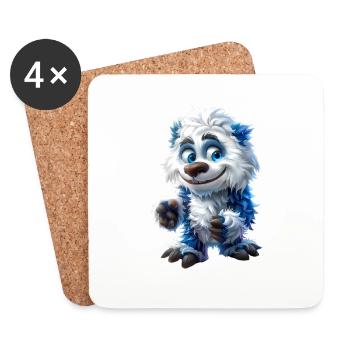 Yeti #lovely toons - Coasters (set of 4) - white - Front