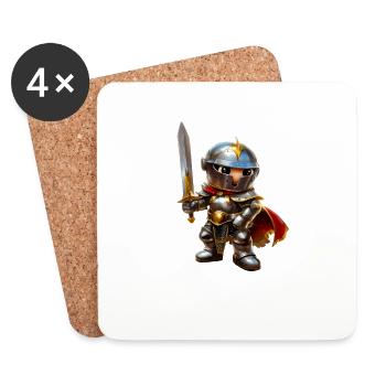 Knight #lovely toons - Dessous de verre (lot de 4) - blanc - Devant