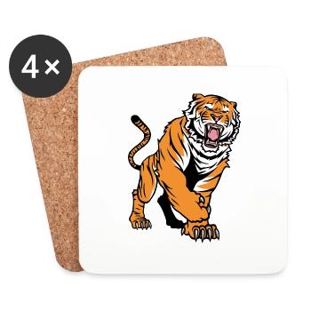 Tiger - Untersetzer (4er-Set) - Weiß - Vorne