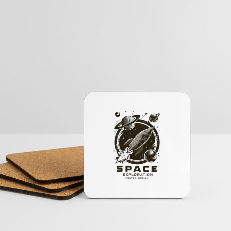 Aventure d’exploration spatiale Dessous de verre (lot de 4)