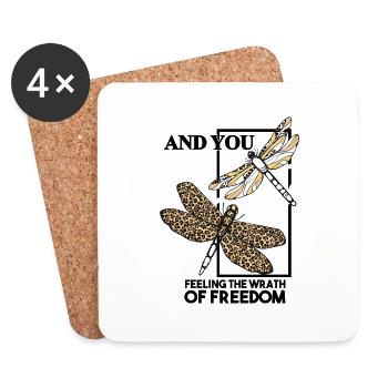 Liberté des papillons - Dessous de verre (lot de 4) - blanc - Devant