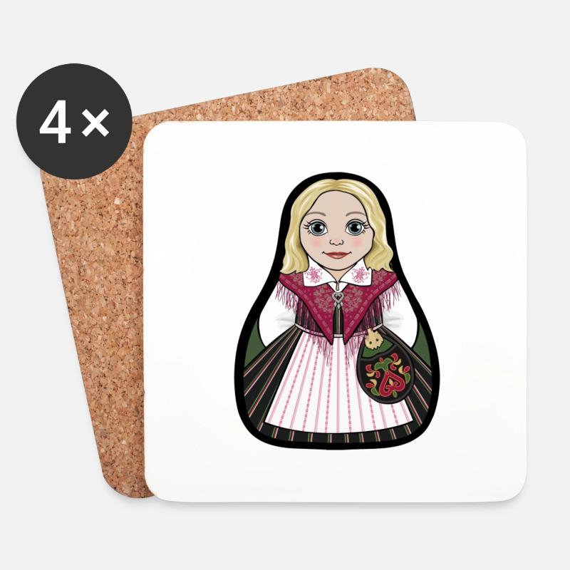 Ockelbostinta - Coasters (set of 4) - white