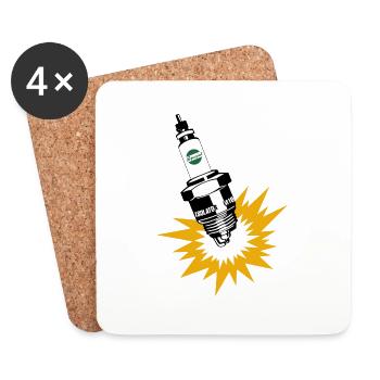 Zündkerzen Werbung DDR Retro - Untersetzer (4er-Set) - Weiß - Vorne