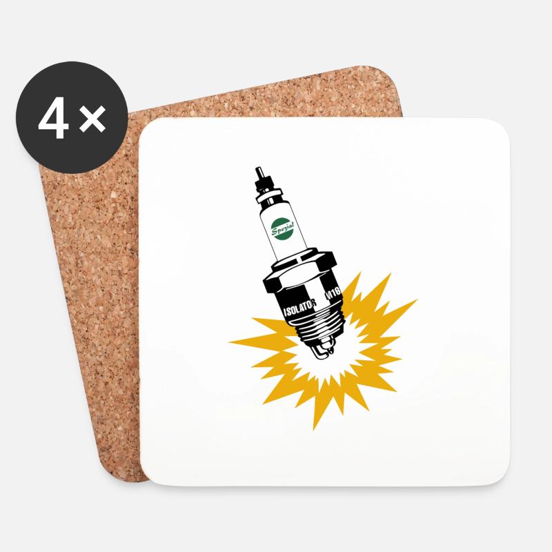 Zündkerzen Werbung DDR Retro - Untersetzer (4er-Set) - Weiß