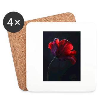 Poster Red Beauty 2 - Untersetzer (4er-Set) - Weiß - Vorne