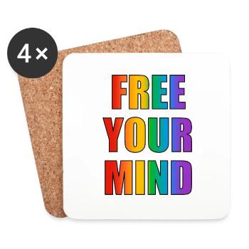 Free your mind - Coasters (set of 4) - white - Front