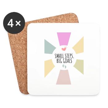Small Steps Big Goals - Coasters (set of 4) - white - Front
