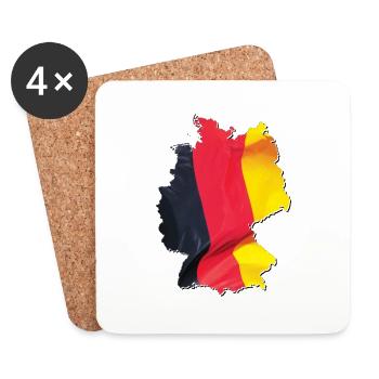 Germany flag in the Germany map - Coasters (set of 4) - white - Front