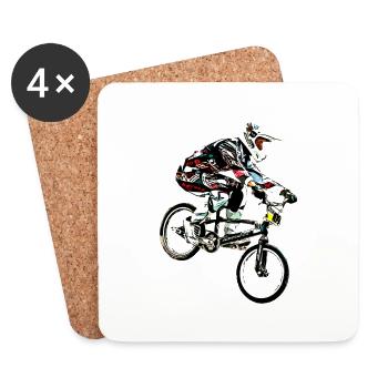 bmx race - Dessous de verre (lot de 4) - blanc - Devant