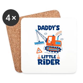 Little Daddy Pilot Baby Crane Construction Machinery - Coasters (set of 4) - white - Front