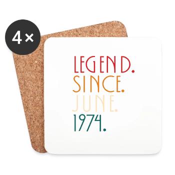 Légende depuis Juin 1974 - Minimalist - Dessous de verre (lot de 4) - blanc - Devant