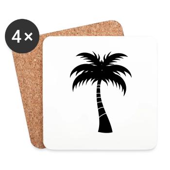 palm tree - Coasters (set of 4) - white - Front