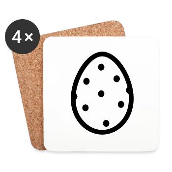 Egg - Coasters (set of 4) - white - Front
