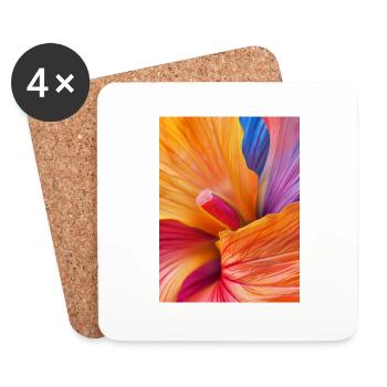 Abstract Petal 3 - Coasters (set of 4) - white - Front