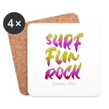 Surf Fun Rock - Coasters (set of 4) - white - Front